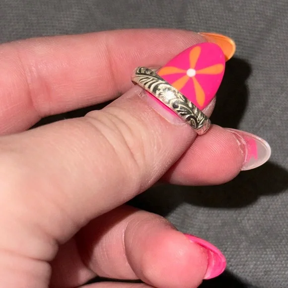 Sterling Silver Pink Agate Ring - Picture 3 of 6